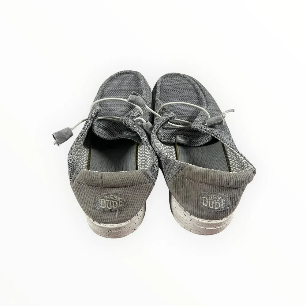 Hey Dude Wally Sox Men's Shoes Size W10 Grey Knit Slip-On Lightweight Comfort
